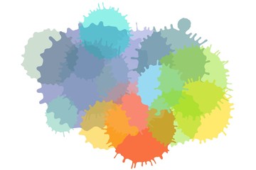 Multicolored splash watercolor background. Template for designs. Vector illustration