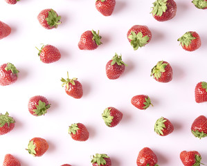 background with freshly harvested strawberries isolated