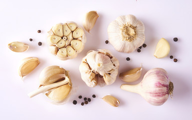 Fototapeta na wymiar Food concept. Composition with fresh garlic