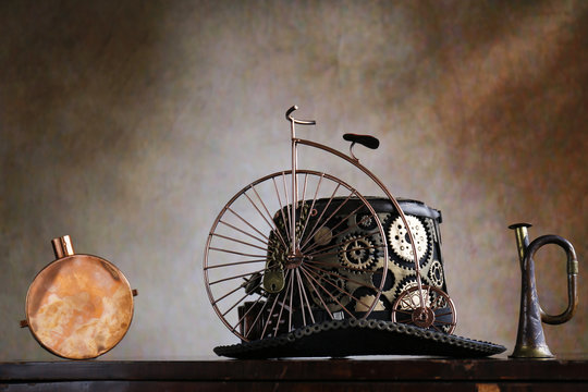 Steampunk cilindro del ciclista fine 800