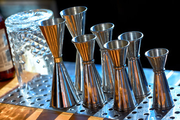 Jiggers  standing in a row