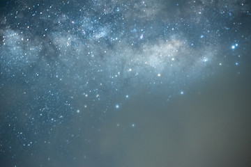 Milky way Galaxy rise above Kudat, Malaysia sky. Soft focus and noise due to long expose and high...