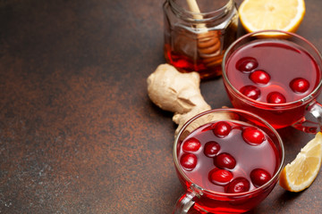 cranberries lemon ginger drink