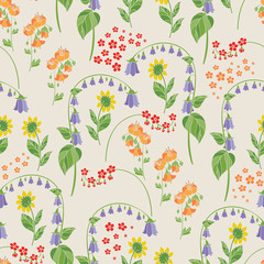 Beige Floral Seamless Pattern
