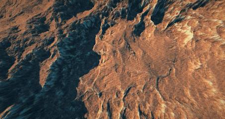 Extremely detailed and realistic high resolution 3D illustration of a Mars like landscape