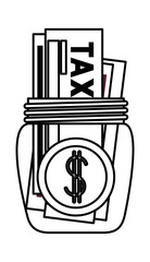 jar with tax icon vector illustration design
