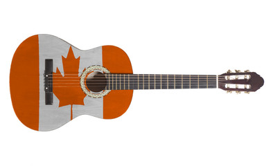 Obraz premium acoustic guitar with canada flag