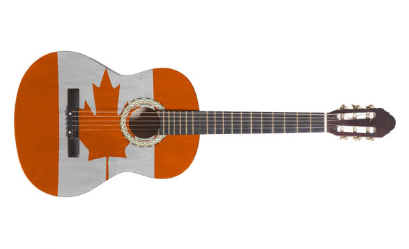 acoustic guitar with canada flag