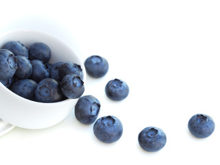 Fresh and sweet blueberry on white background, healthy fruit and diet.