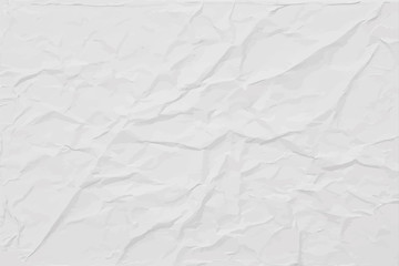 White wrinkled paper texture, abstract light vector background
