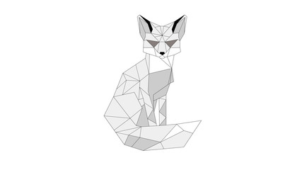 A fox. Transparent, gray, illustration, blank. Symbol, emblem
