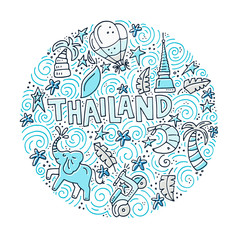 Thailand Symbols Illustration