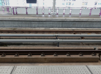 Railway station during waiting sky train