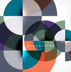 Fototapeta premium Minimal circle abstract background design, multicolored template for business or technology presentation or web brochure cover layout, wallpaper