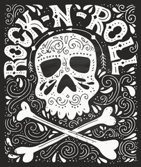 Rock-n-roll hannddrawn poster
