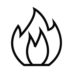 fire icon with outline line vector