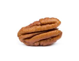 Fresh pecan nuts isolated on a white background