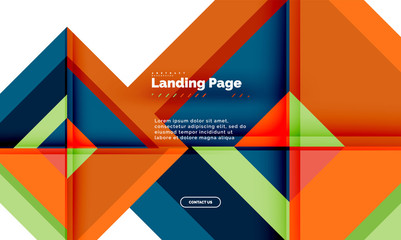 Square shape geometric abstract background, landing page web design template