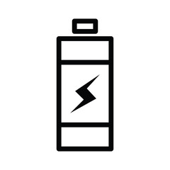 Battery icon Single outline line style with electric