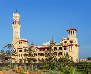 Obraz premium Day shot of the Royal palace at Montaza public park, Alexandria, Egypt