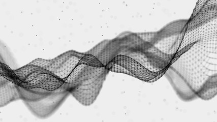 Abstract futuristic illustration.Data technology. Connecting dots and lines on white background. Big data visualization. 3D rendering.