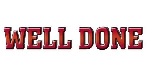 well done Red 3d Button Logo Icon