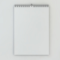 Blank design calendar template. 3D rendering