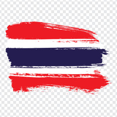 Flag Kingdom of Thailand, brush stroke background.  Flag Thailand on transparent background. Stock vector. Vector illustration EPS10.