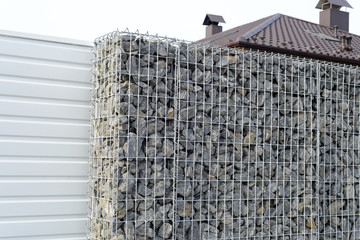Newly build gabions fence