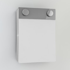 Calendar on a wall background. 3D render