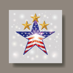 united states of america emblem with golden stars