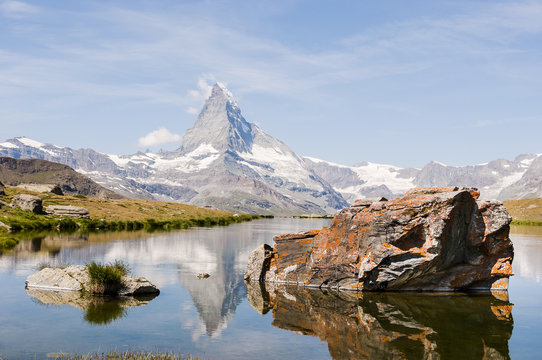 Zermatt, Stellisee, Matterhorn, Bergsee, Wanderweg, Blauherd, Sunnegga, Wallis, Alpen, Schweizer Berge, Sommer, Schweiz