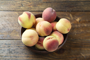 ripe peaches on the table