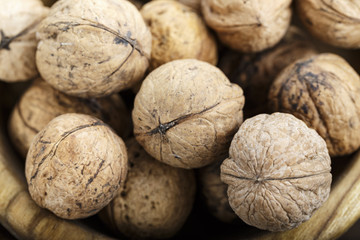 walnuts closeup as background