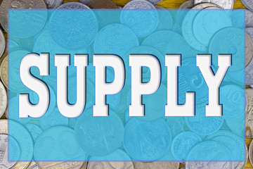 supply Money and business concept. World banknotes