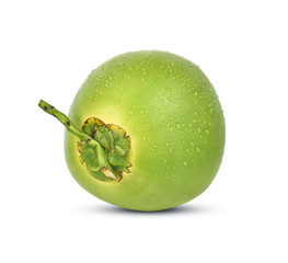 water drop green coconut isolated on white background