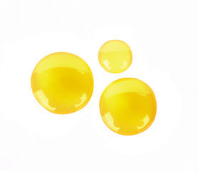 Top view of Sweet honey isolated on white background.