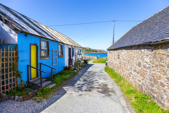 Old colorful houses at Broadford
