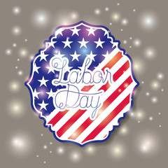 happy labor day with usa flag frame vector illustration design