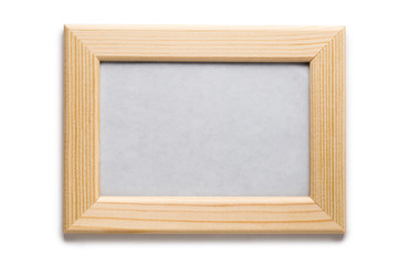 Fototapeta premium Empty wooden horizontal frame, isolated on white background