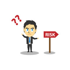 businessman with risk way illustration