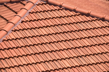 Red tiles of a roof