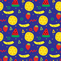 Cute fruits seamless pattern