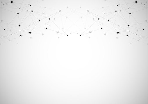 Abstract connecting dots and lines. Connection science and technology background.