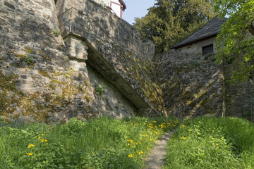 Braunfels, Germany - Old, damaged, stone stairs by the castle.