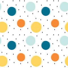 cute colorful seamless vector pattern background illustration with grunge circle shapes