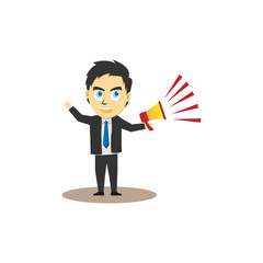 businessman hold a megaphone illustration