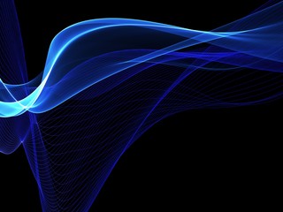 Abstract futuristic neon blue waves background