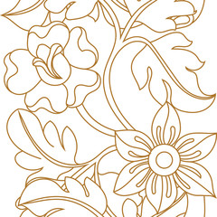 Golden flower illustration on a white background. Vector.