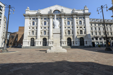 Fototapeta na wymiar Borsa di Milano, agosto 2018